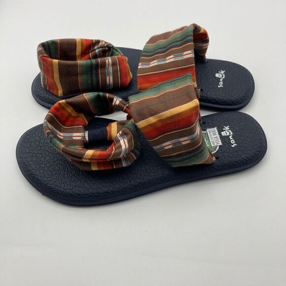 Sanuk Women’s Striped Sandals-Yoga Sling 2 Size 6 Like New - Picture 3 of 6